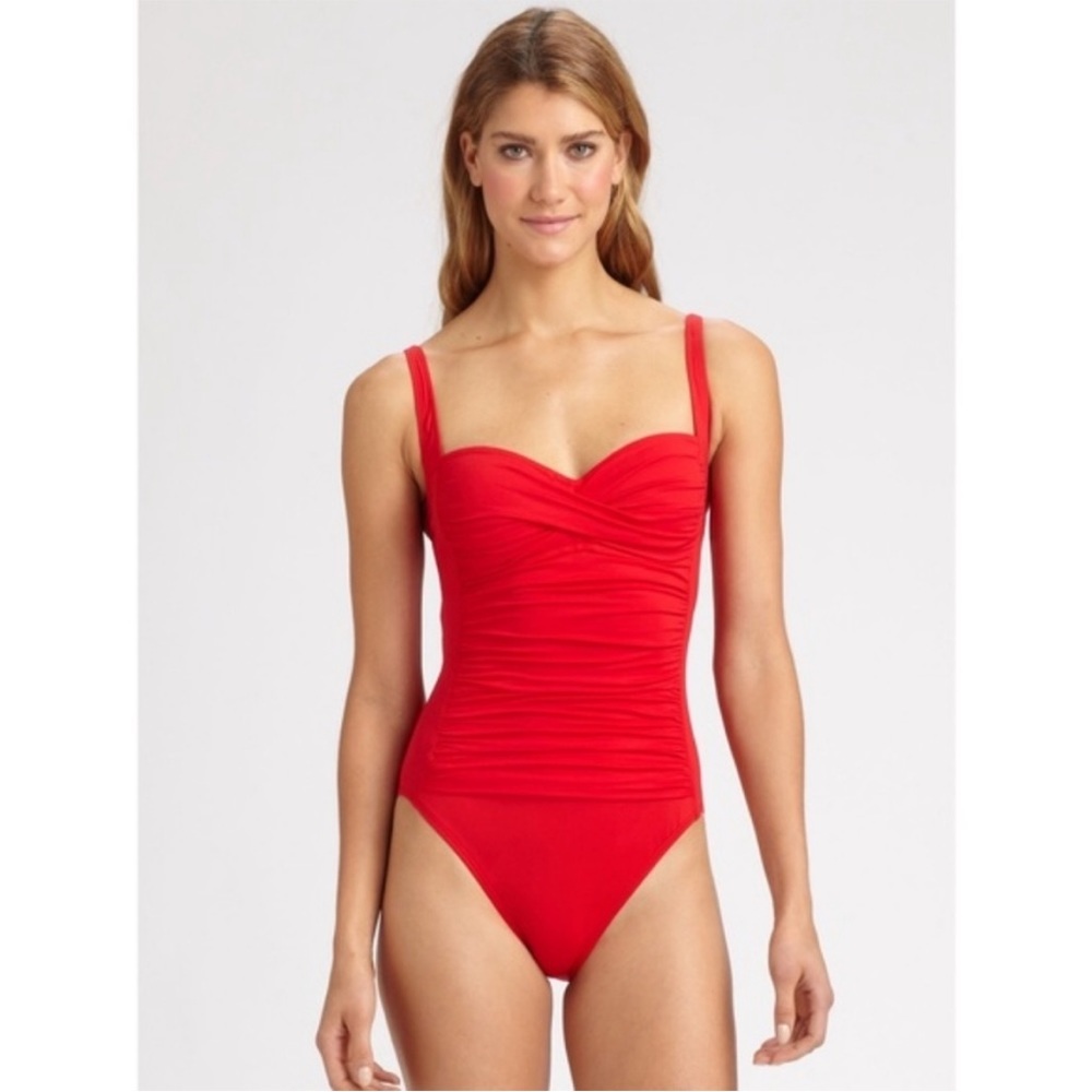 La Blanca Red Goddess One Piece Swim Suit Size 8